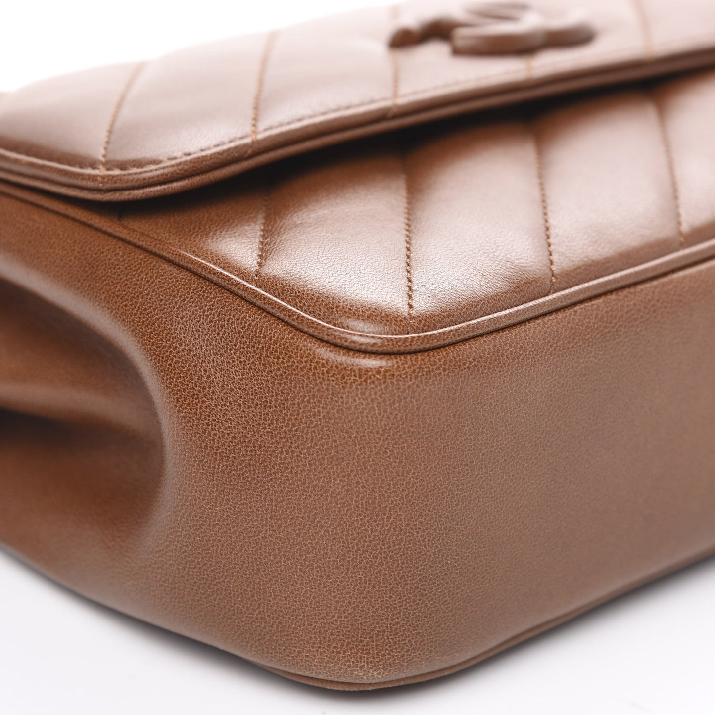Lambskin Quilted Jumbo Coco Vintage Flap Brown