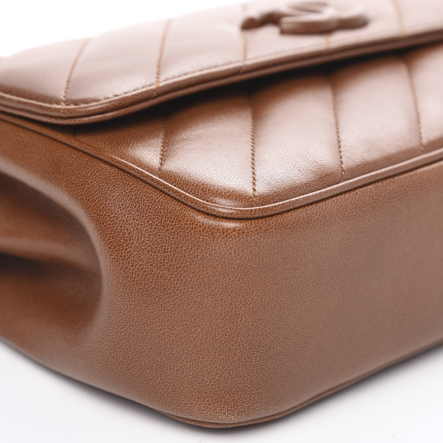 Chanel Lambskin Quilted Jumbo Coco Vintage Flap Brown 7 of 10