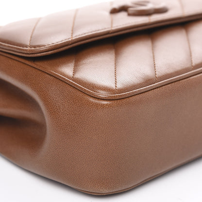 Chanel Lambskin Quilted Jumbo Coco Vintage Flap Brown 7 of 10