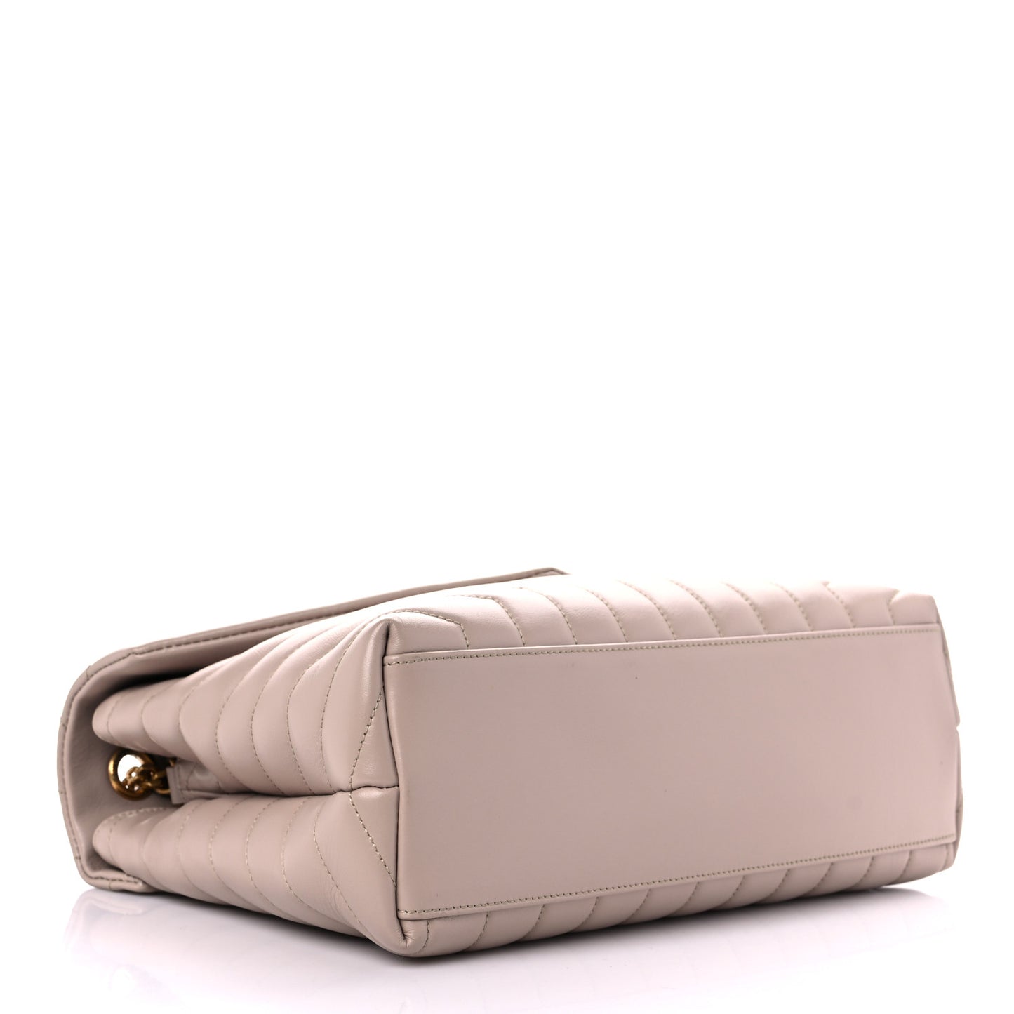 Calfskin Y Quilted Monogram Medium Loulou Chain Satchel Light Natural