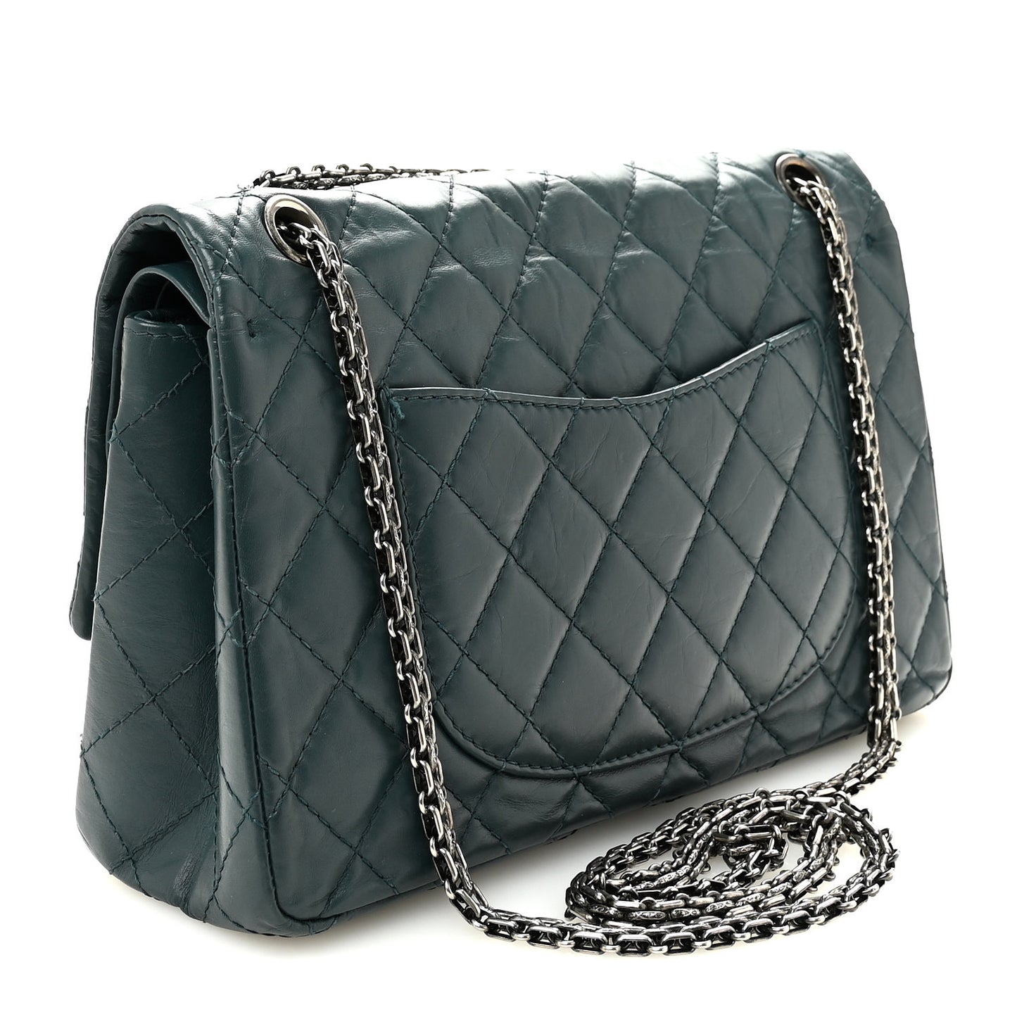 Aged Calfskin Quilted 2.55 Reissue 226 Flap Green