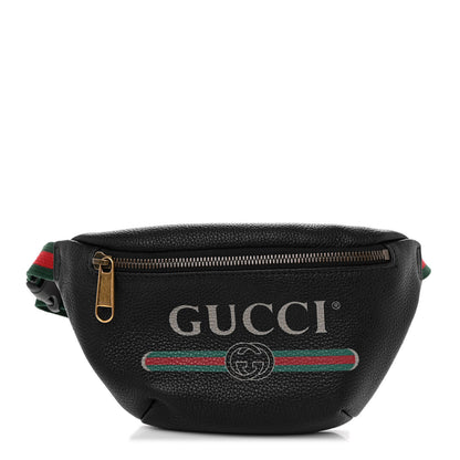 Gucci Grained Calfskin Small Logo Belt Bag Black 1 of 9