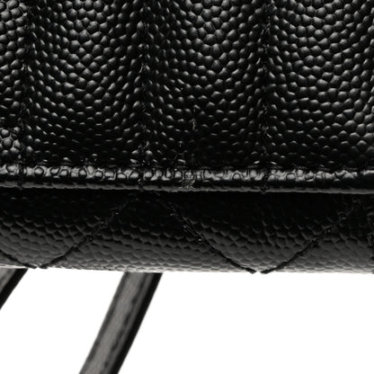 Saint Laurent Grain De Poudre Textured Mixed Matelasse Triquilt Monogram Clutch Black 8 of 9
