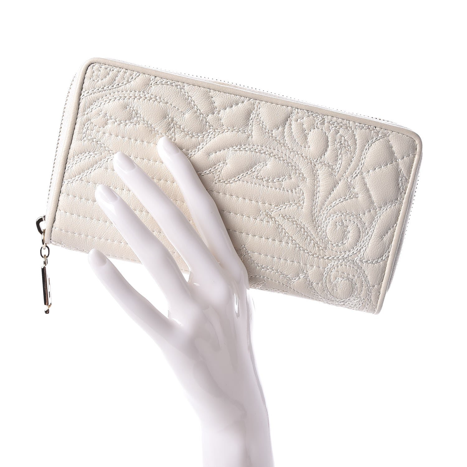 Versace Nappa Barocco Zip Around Wallet White 2 of 7