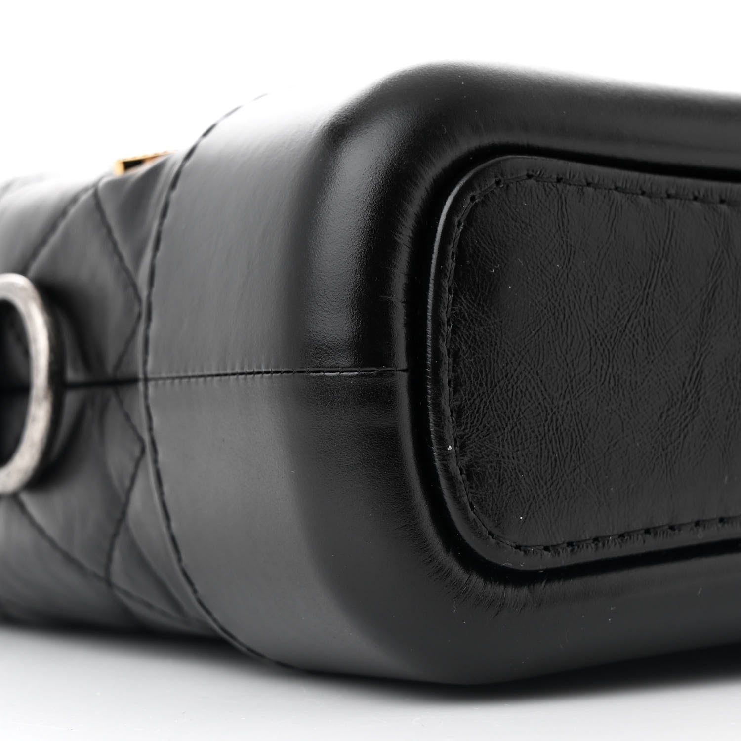 Chanel Aged Calfskin Quilted Charms Small Gabrielle Hobo Black 9 of 11