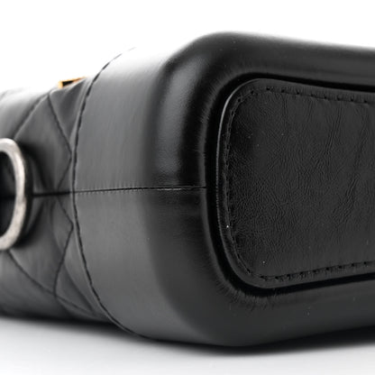 Chanel Aged Calfskin Quilted Charms Small Gabrielle Hobo Black 9 of 11