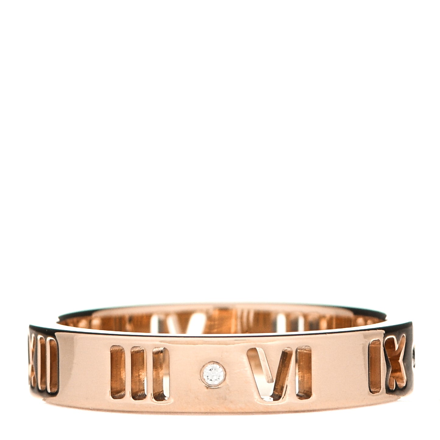 18K Rose Gold Diamond Atlas Pierced Ring 49 4.75