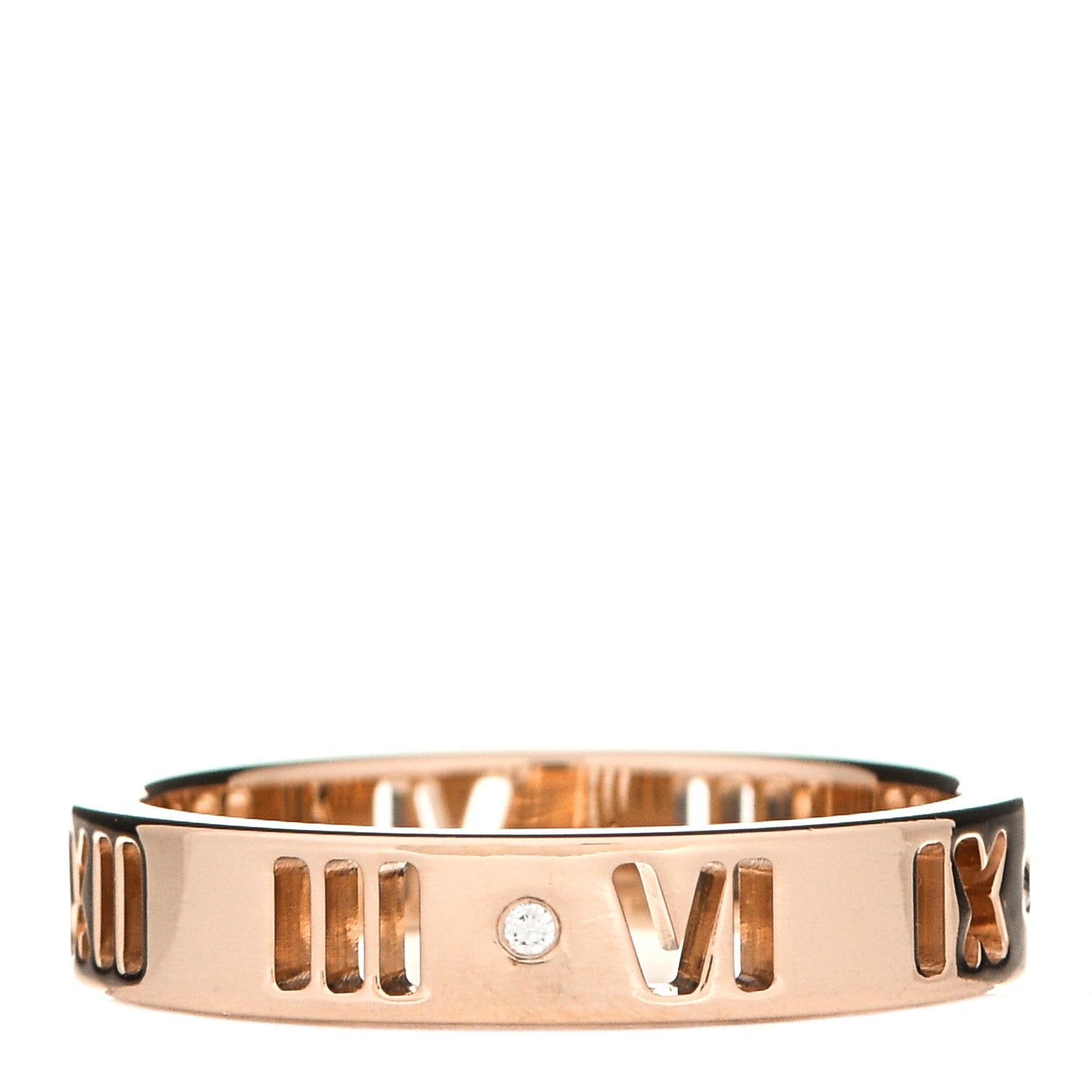 Tiffany 18K Rose Gold Diamond Atlas Pierced Ring 49 4.75 1 of 4