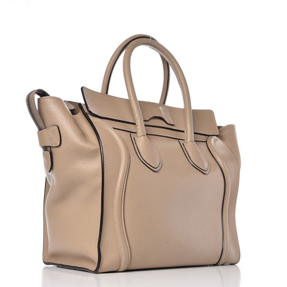 Celine Drummed Calfskin Mini Luggage Dune 3 of 17