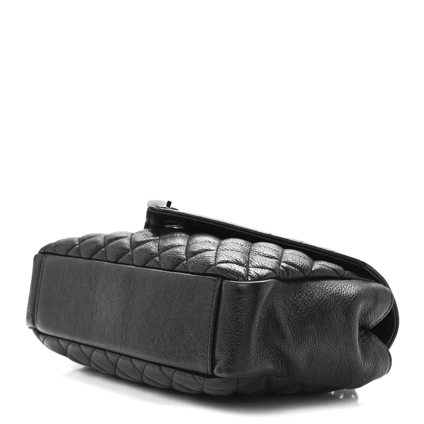 Sheepskin Tri-Quilt Monogram Medium College Bag Black