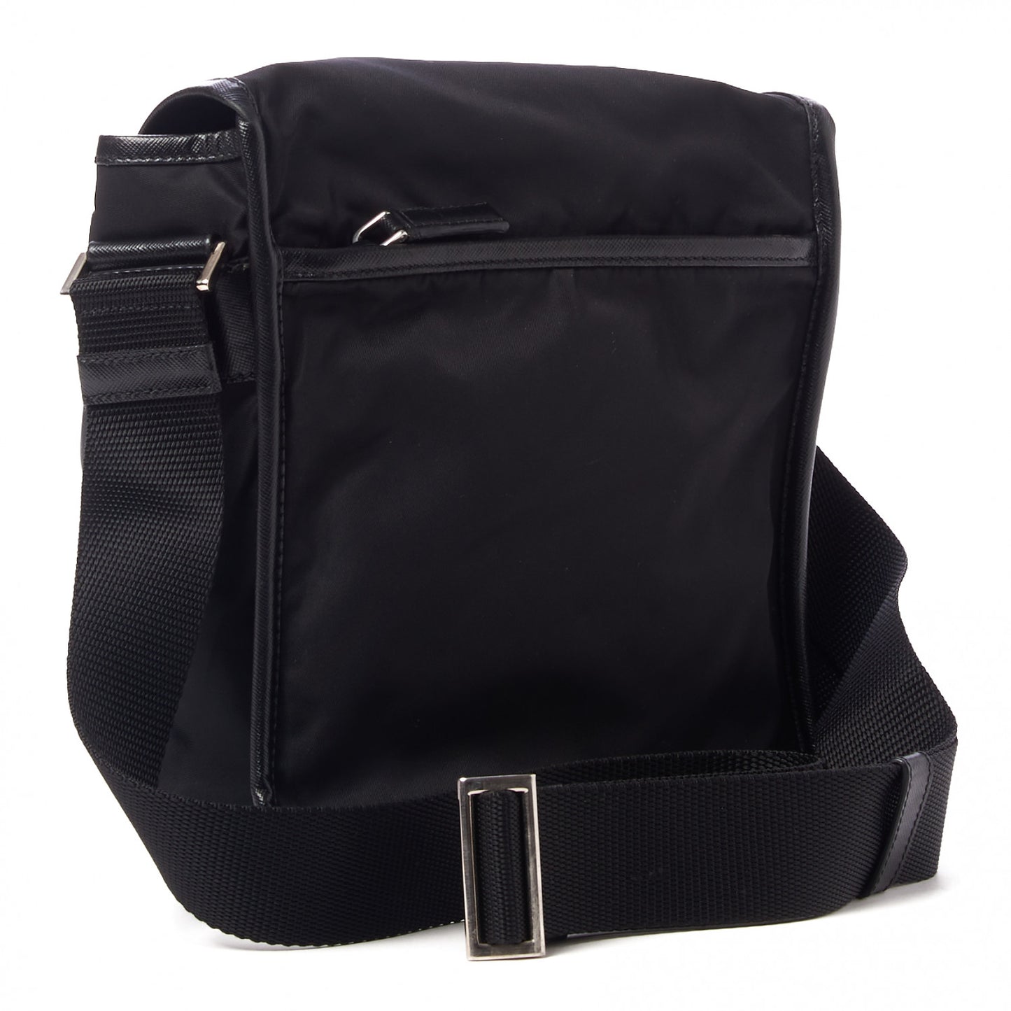 Tessuto Nylon Saffiano Messenger Satchel Black