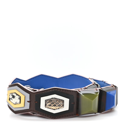 Fendi Vitello Century Snakeskin Plexiglass Bi-Color Studded Strap You Multicolor 2 of 3