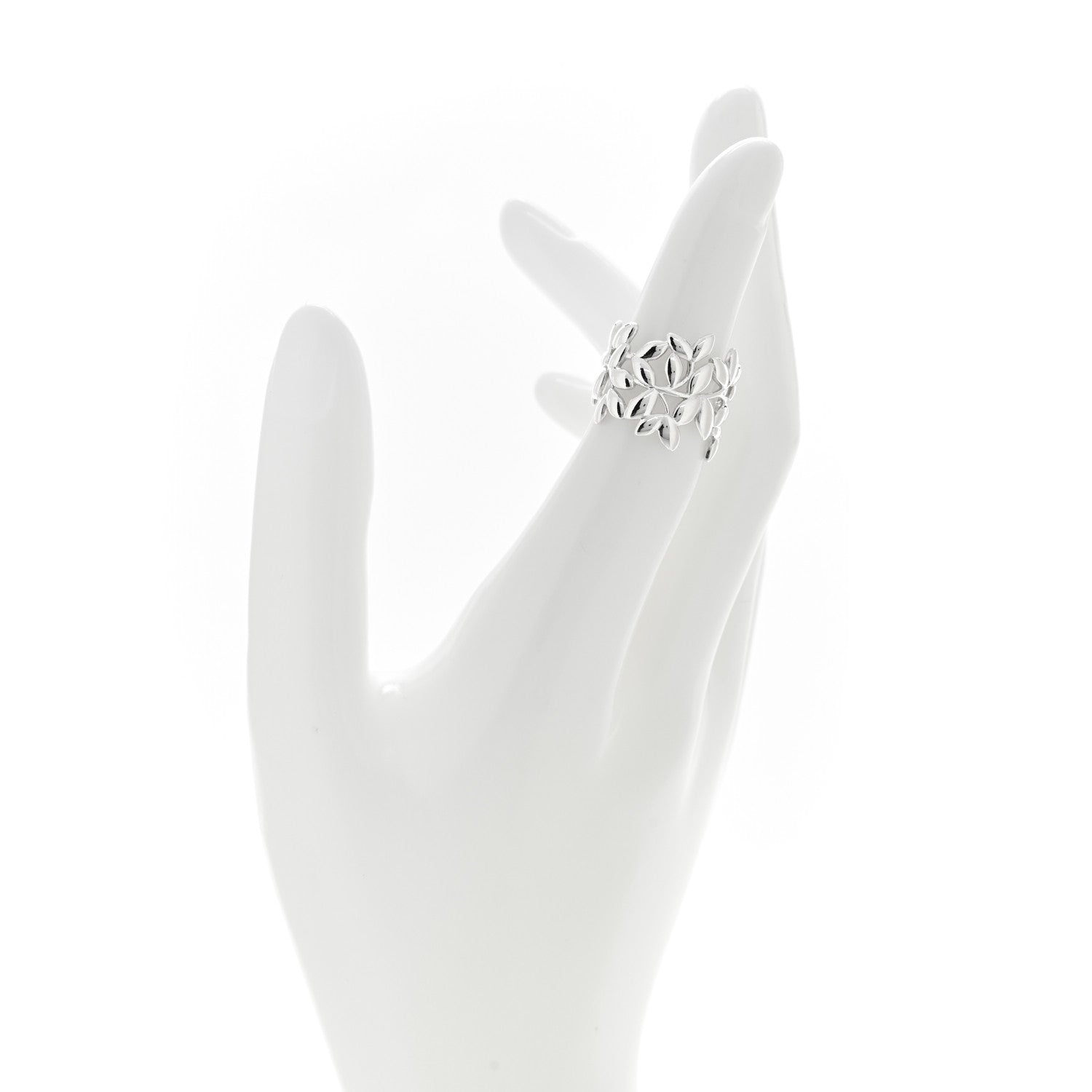 Tiffany Sterling Silver Wide Paloma Picasso Olive Leaf Band Ring 49 5 2 of 4