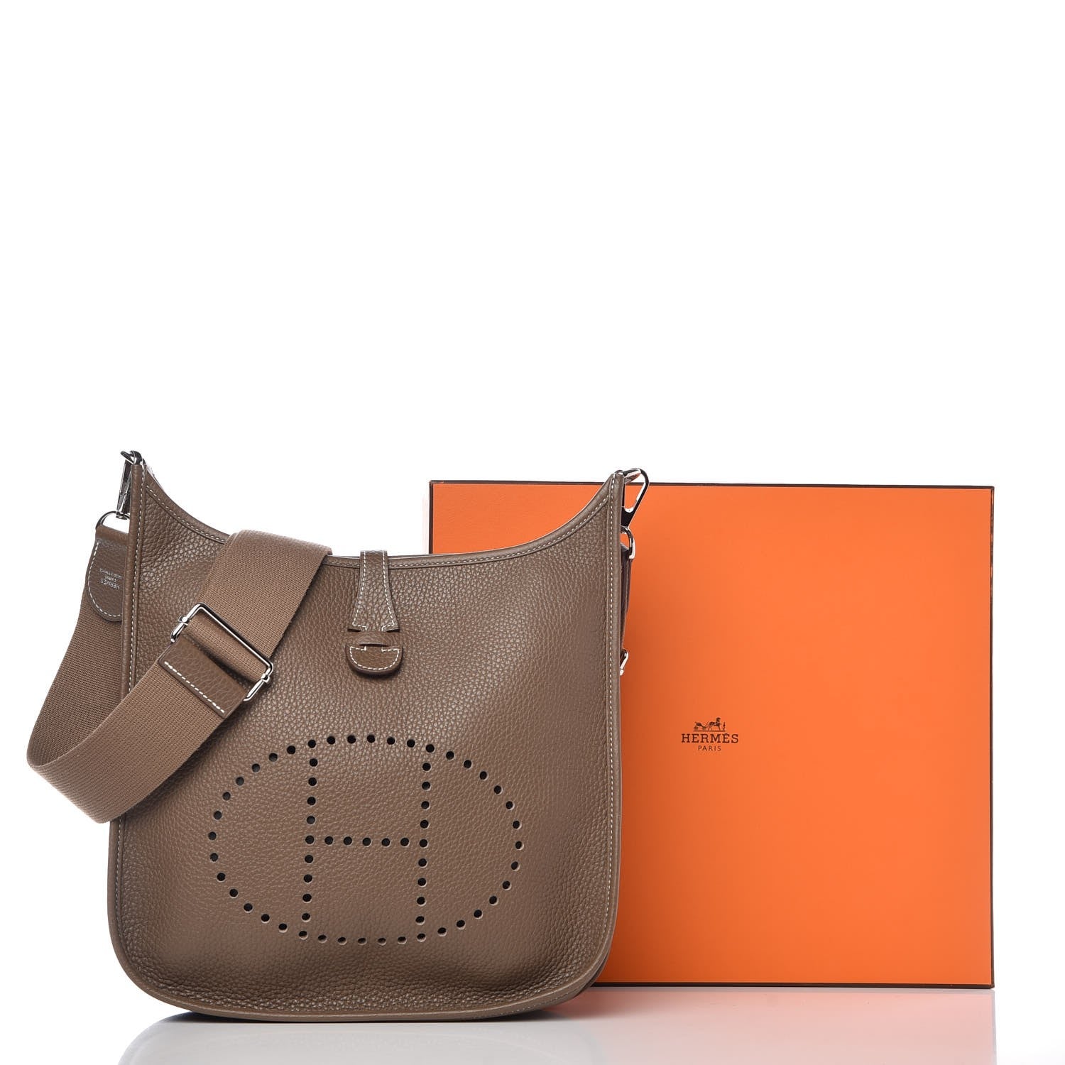 Hermes Taurillon Clemence Evelyne III PM Etoupe 8 of 8