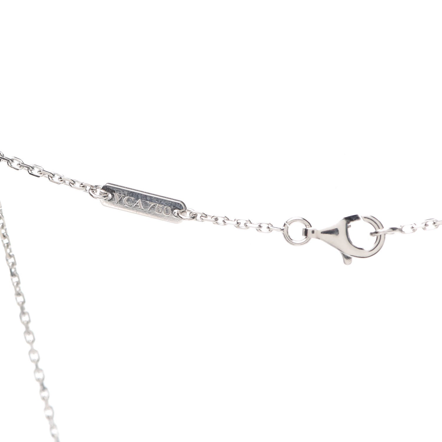Van Cleef & Arpels 18K White Gold Mother of Pearl Vintage Alhambra Pendant Necklace 5 of 7
