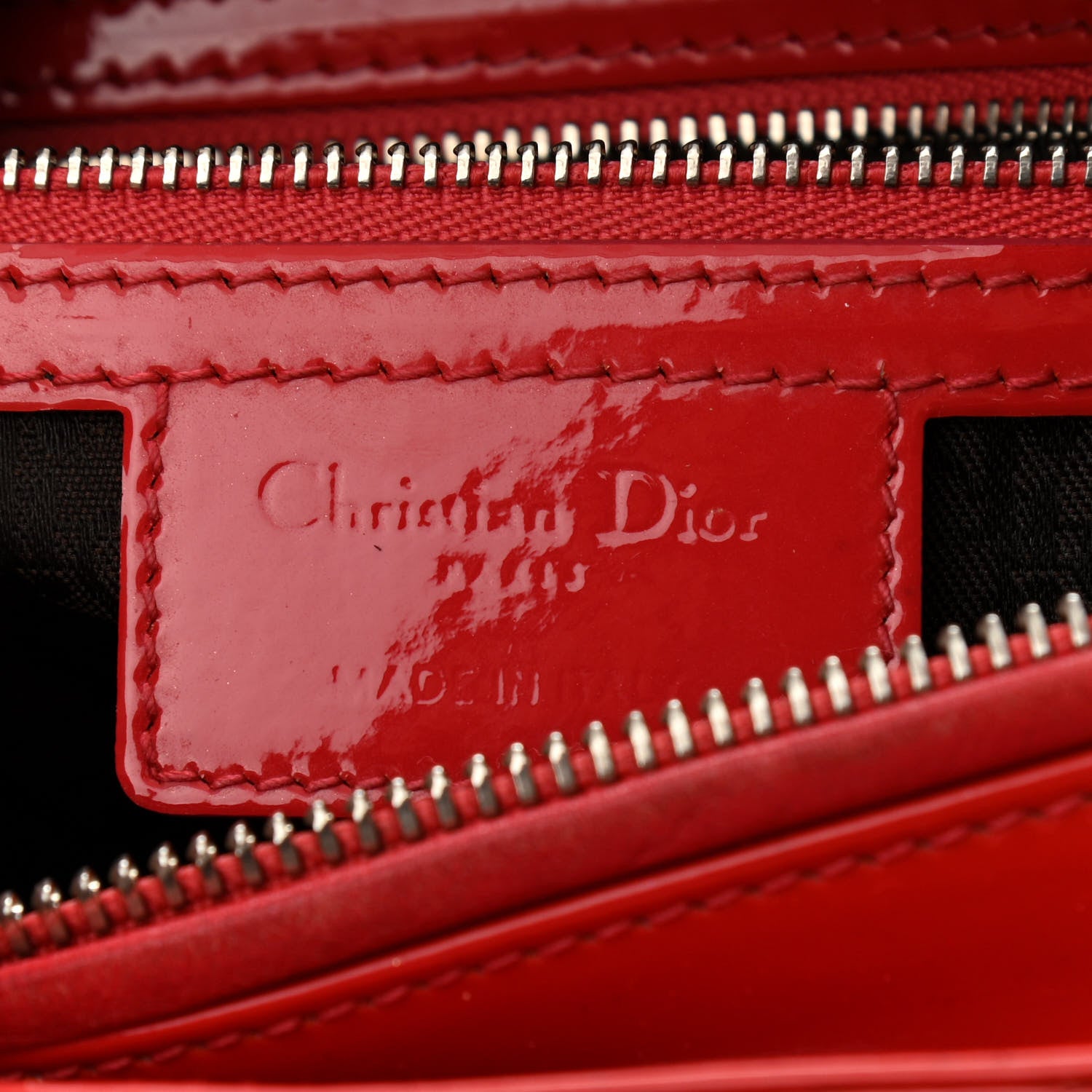 Christian Dior Patent Cannage Whipstitch Medium Lady Dior Red 6 of 12