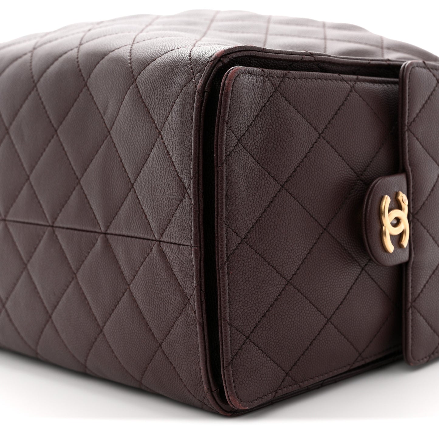 Caviar Quilted Medium Chanel 25 Handbag Dark Brown