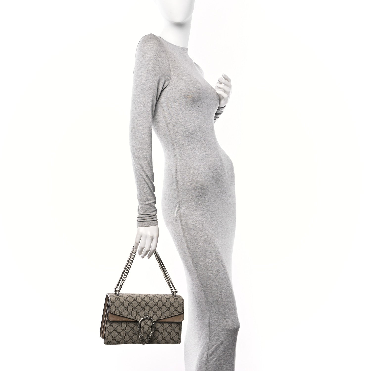 Gucci GG Supreme Monogram Small Dionysus Shoulder Bag Taupe 2 of 12