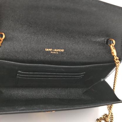 Saint Laurent Grain De Poudre Monogram Cassandra Chain Wallet Black 5 of 10