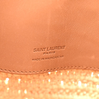 Saint Laurent Raffia Vegetable Le 37 Bucket Bag Naturel Brick 7 of 11