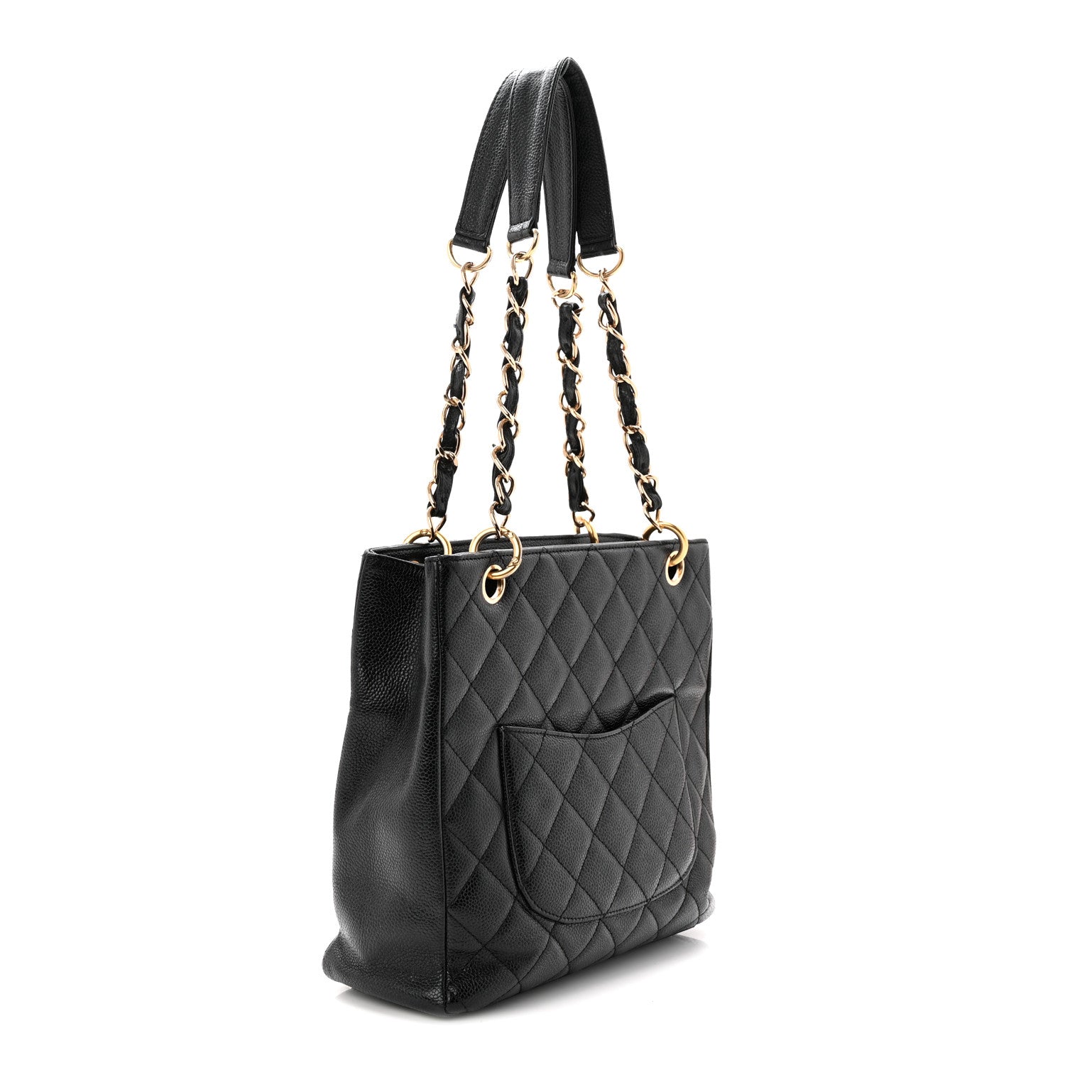 Chanel Caviar Quilted Petit Shopping Tote PST Black 3 of 10