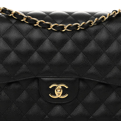 Chanel Caviar Quilted Jumbo Double Flap Black 8 of 12