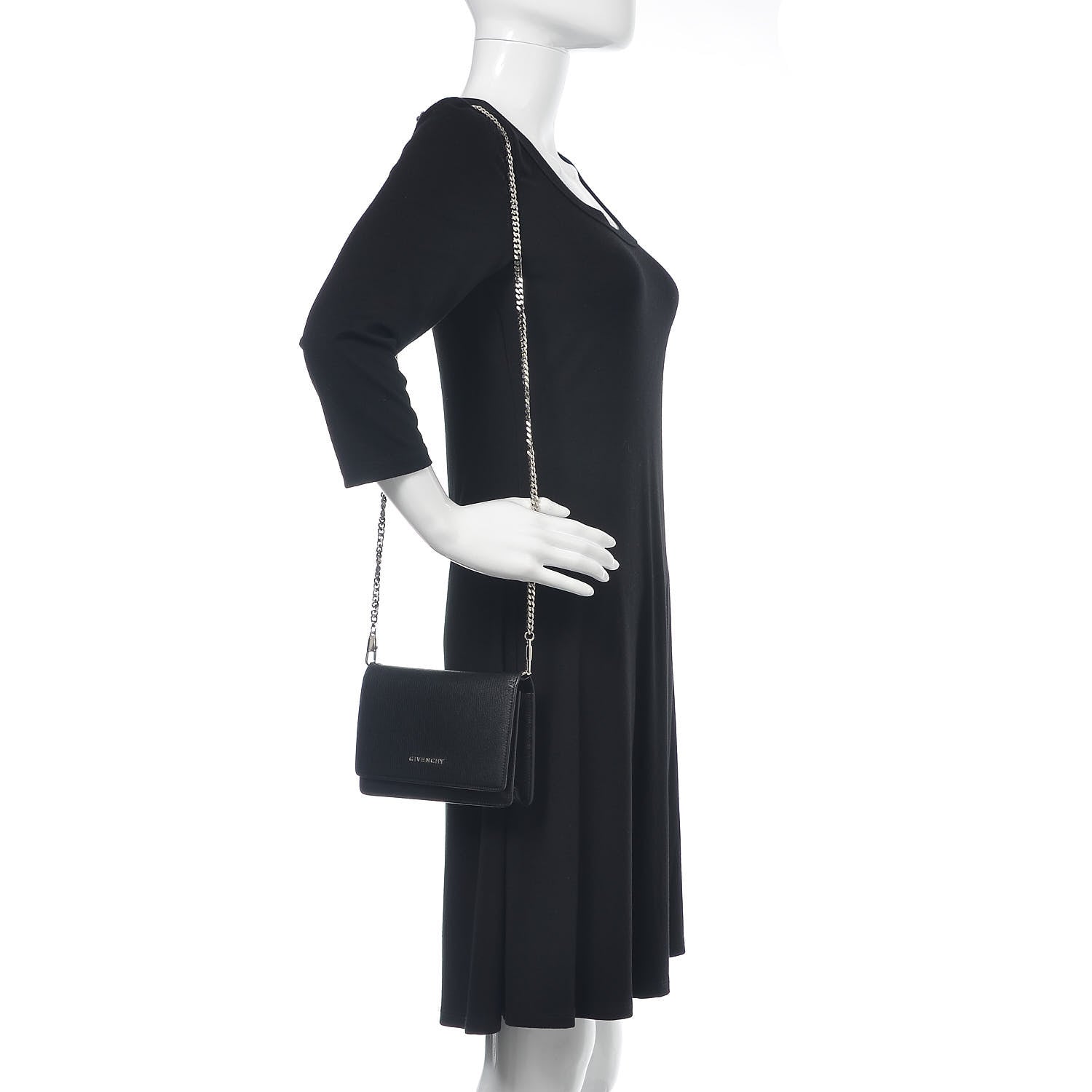 Givenchy Sugar Goatskin Pandora Chain Wallet Black 2 of 12