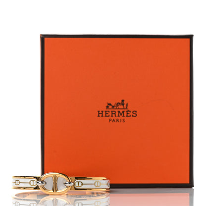Hermes Enamel Mini Farandole Clic Chaine D'Ancre Bracelet Or White 6 of 6