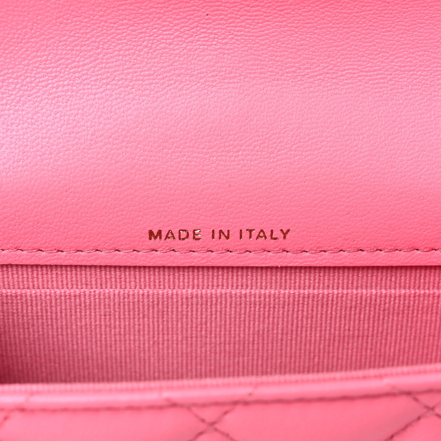 Lambskin Quilted CC Hook Card Holder Pink