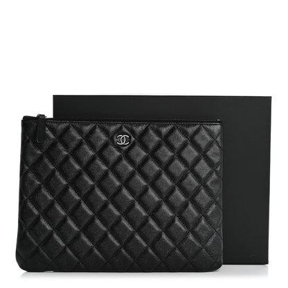 Chanel Iridescent Caviar Quilted Medium Cosmetic Case Black 9 of 9