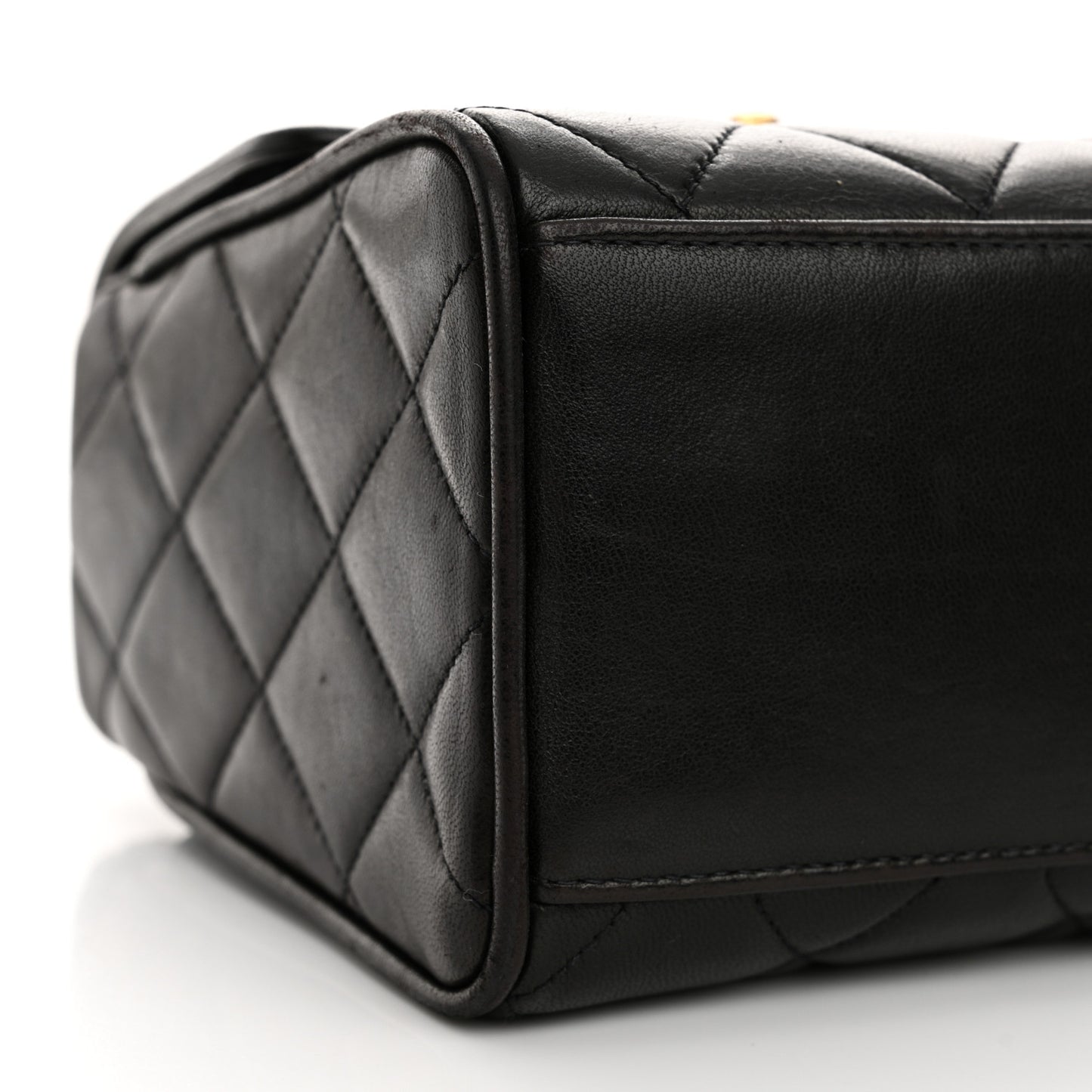 Lambskin Quilted Mini Square Flap Black
