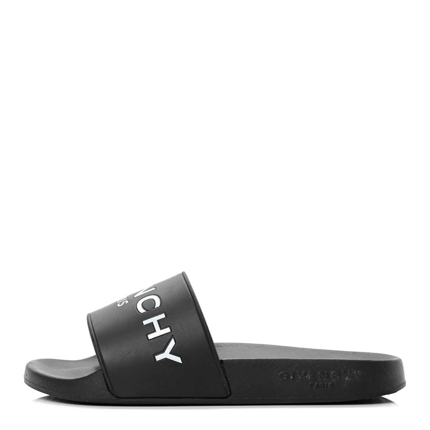 Rubber Logo Pool Slide Sandals 35 Black