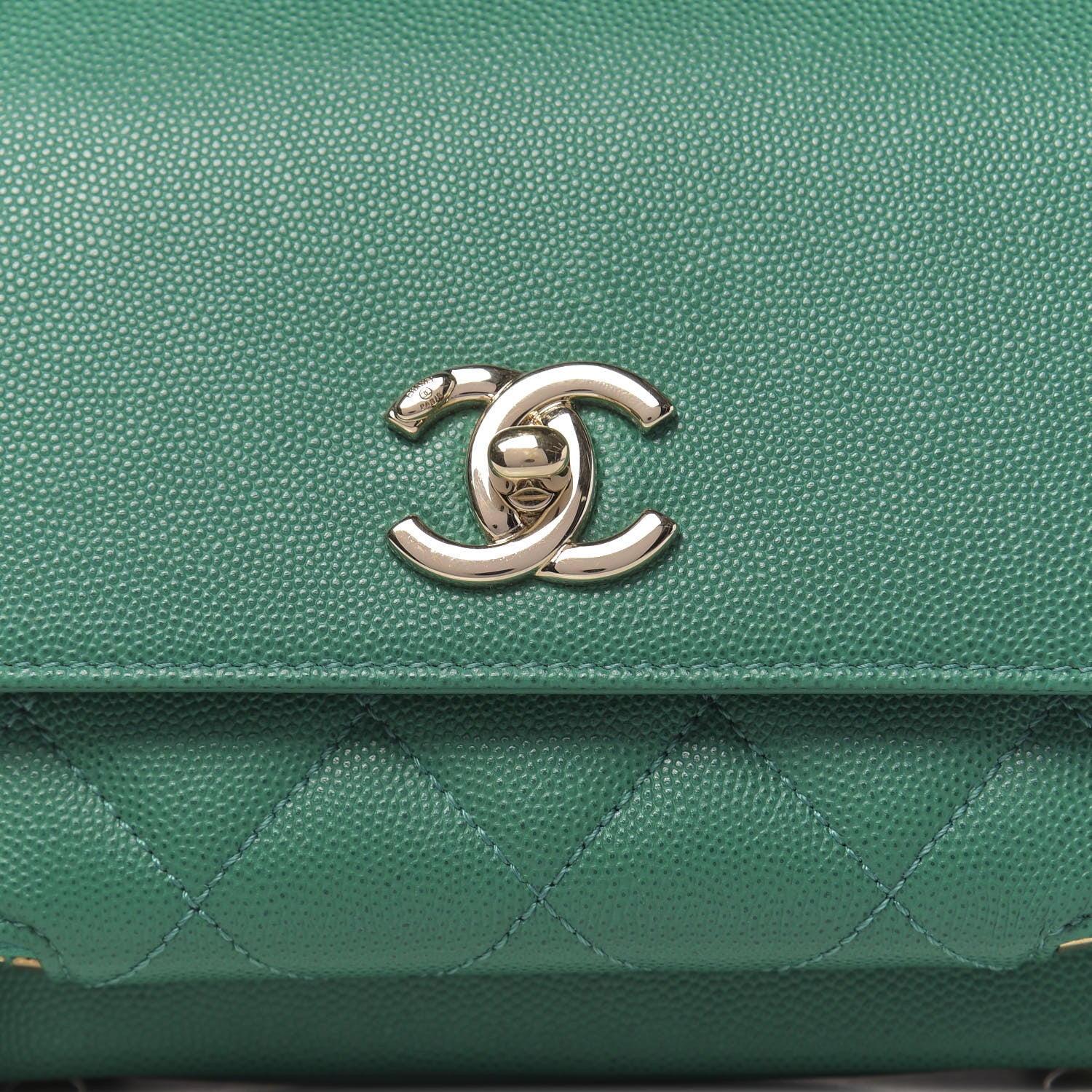 Chanel Caviar Quilted Mini Business Affinity Flap Green 11 of 12