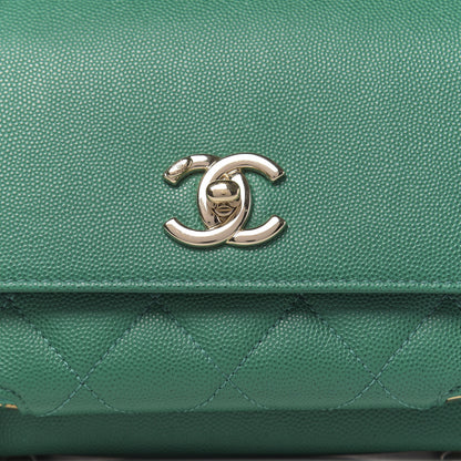 Chanel Caviar Quilted Mini Business Affinity Flap Green 11 of 12