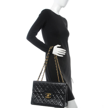 Chanel Lambskin Quilted XL Jumbo Single Flap Black 3 of 9