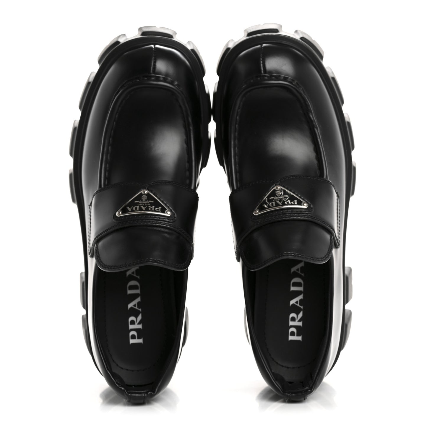 Spazzolato Rois Metal Triangle Logo Monolith 55mm Loafers 38 Black
