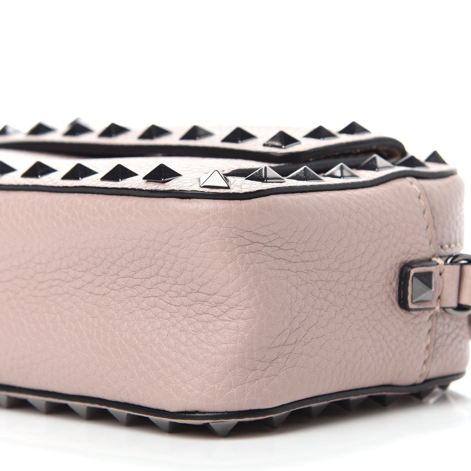 Valentino Garavani Grained Calfskin Small Rockstud Flap Pocket Camera Crossbody Bag Poudre 9 of 9