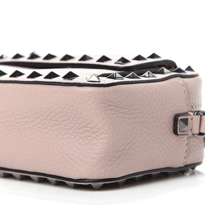 Valentino Garavani Grained Calfskin Small Rockstud Flap Pocket Camera Crossbody Bag Poudre 9 of 9