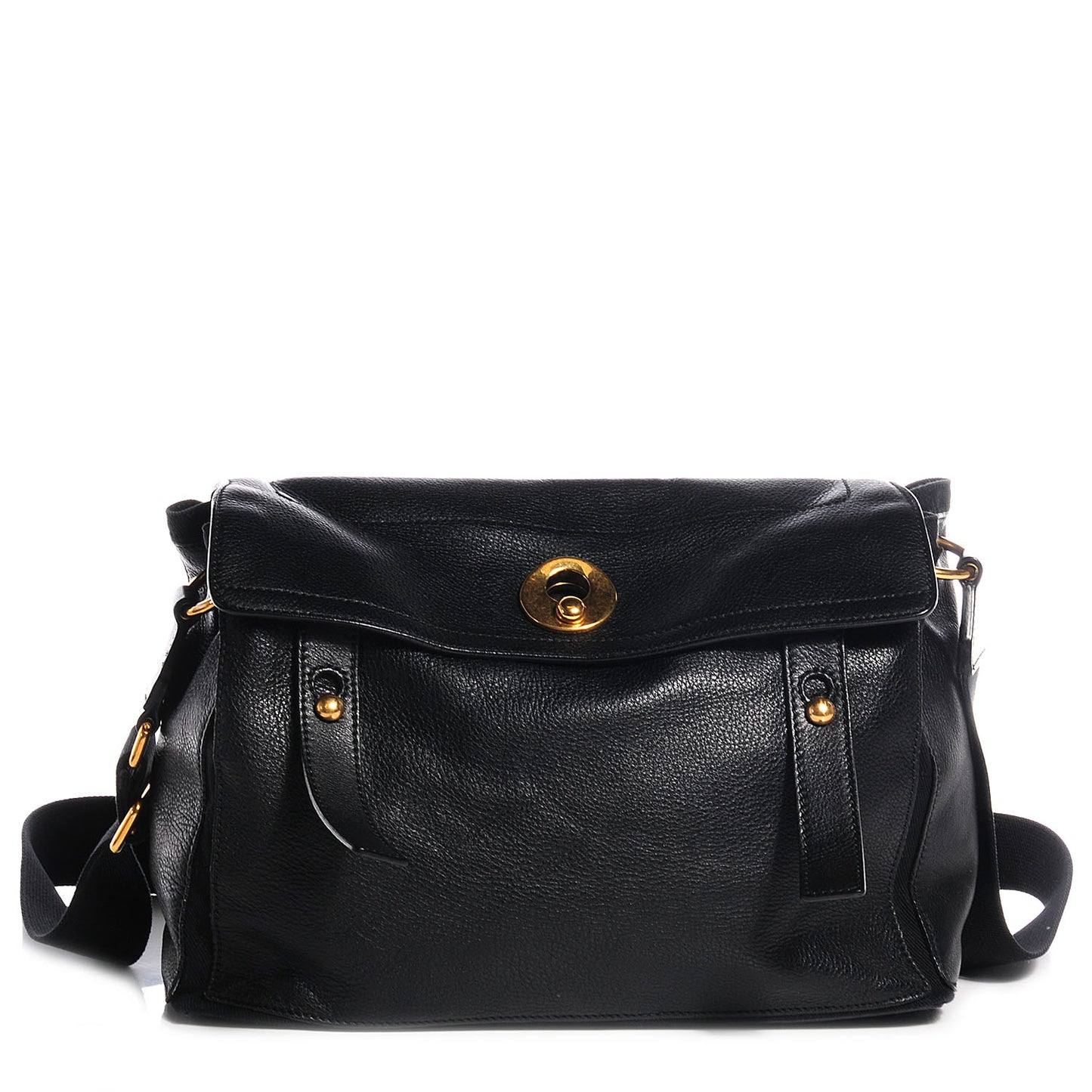 Leather Muse Two Messenger Black