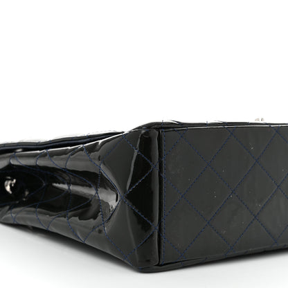 Chanel Patent Quilted Maxi Single Flap Blue 9 of 11
