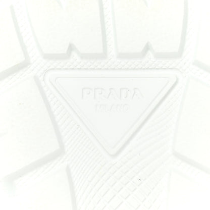 Prada Re-Nylon Gabardine Rubber Logo Quilted Womens 50mm Low Top Sneakers 38.5 White Black 6 of 9