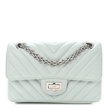 Chanel Aged Calfskin Chevron Quilted 2.55 Reissue Mini Flap Light Blue 1 of 11