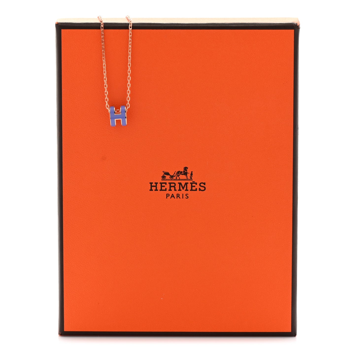 Lacquered Rose Gold Pop H Pendant Necklace Lilac