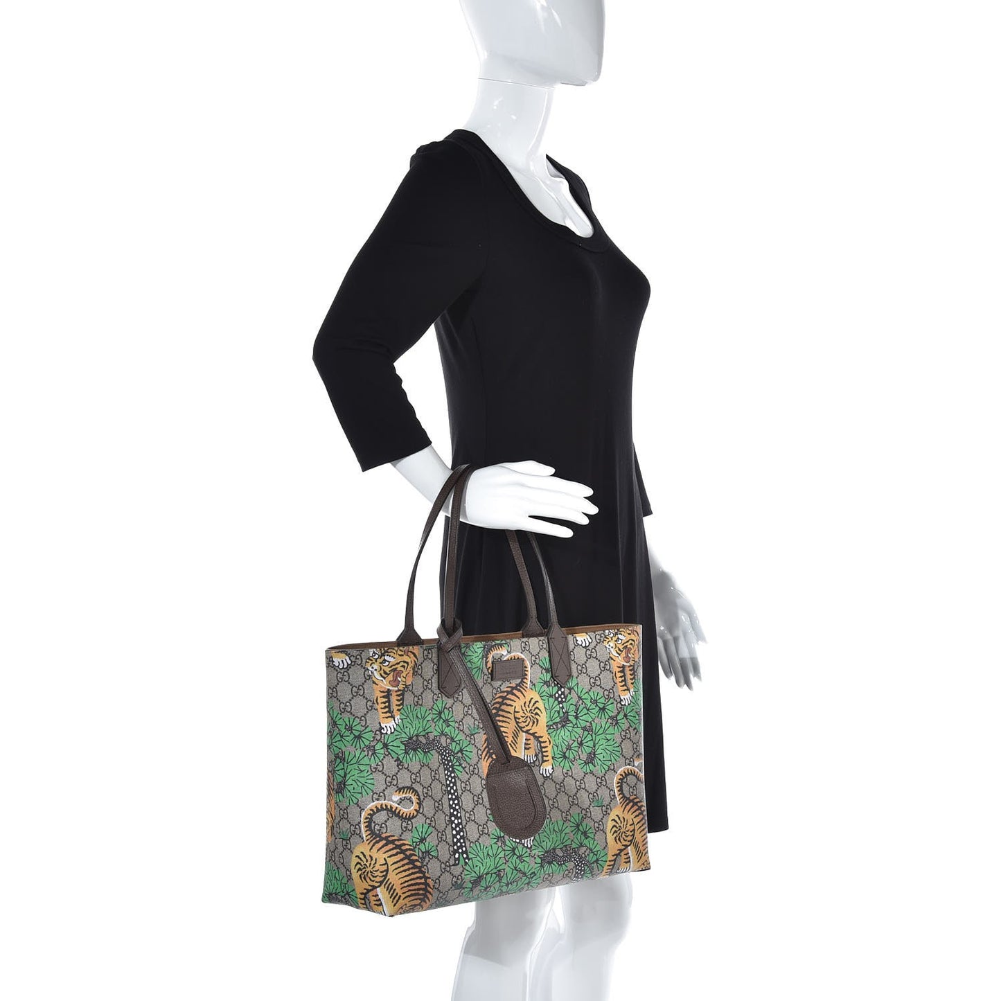 GG Supreme Monogram Bengal Medium Shopping Tote Beige Yard