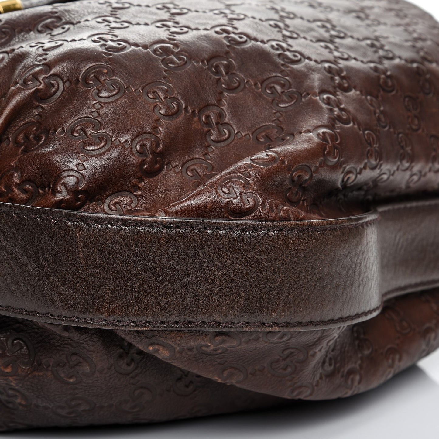 Guccissima Medium Interlocking Icon Shoulder Bag Dark Brown
