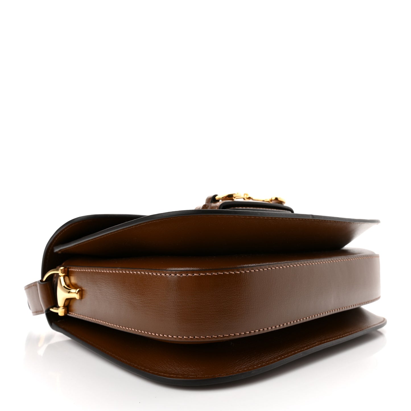 Azalea Calfskin Horsebit 1955 Shoulder Bag Brown Sugar