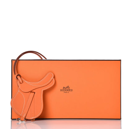 Hermes Swift Paddock Selle Horse Saddle Bag Charm Orange 4 of 4