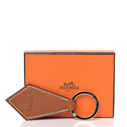 Hermes Barenia Palladium Tab Key Ring Fauve 5 of 5