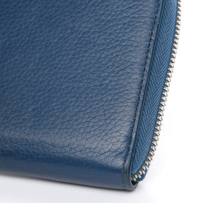 Christian Dior HOMME Grained Calfskin Zip Around Wallet Blue 9 of 17