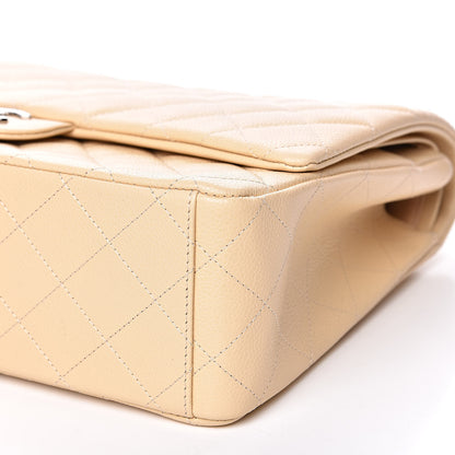Chanel Caviar Quilted Maxi Double Flap Light Beige 9 of 10